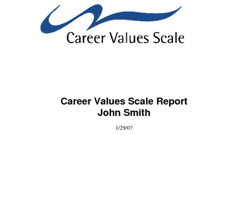 thumbnail of Sample Career Values Scale