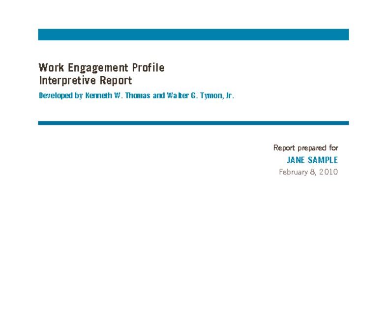 thumbnail of Sample Work Engagement Profile